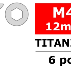 Team Corally Itanium Screws M4 X 12mm Hex Flat Head (6)