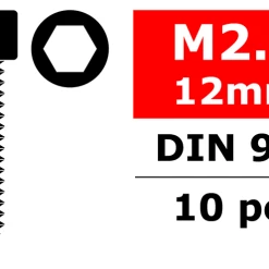 Team Corally Steel Screws M2.5 X 12mm Hex Socket Head (10)