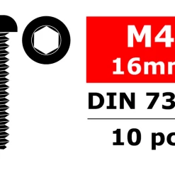 Team Corally Steel Screws M4 X 16mm Hex Button Head (10)