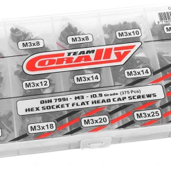 Team Corally - Screw Set M3 - Hex Flat Head - 355pcs