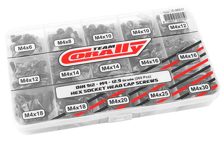 Team Corally - Screw Set M4 - Hex Socket Head - 265pcs 3 Team Corally - Screw Set M4 - Hex Socket Head - 265pcs