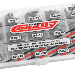 Team Corally - Screw Set M4 - Hex Flat Head - 265pcs