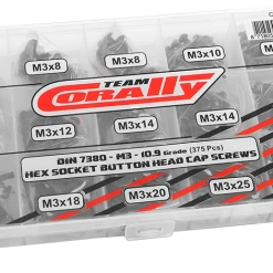 Team Corally - Screw Set M3 - Hex Button Head - 375pcs