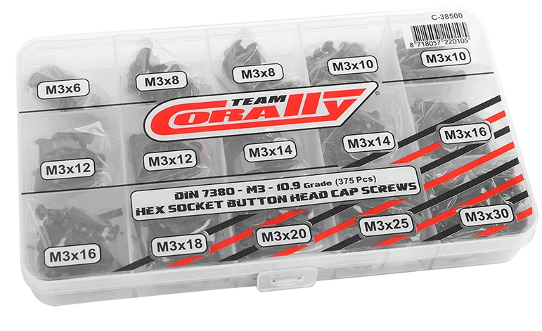 Team Corally - Screw Set M3 - Hex Button Head - 375pcs 3 Team Corally - Screw Set M3 - Hex Button Head - 375pcs