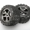 Traxxas Tires & Wheels Talon/Gemini Black Chrome (17mm) 3,8" TSM (2) -Louise RC Shop 425374X 1