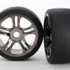 Traxxas Tires & Wheels Slicks S1/S-Spoke Black Chrome Rear (2) XO-1 -Louise RC Shop 426477