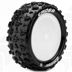 Louise RC 1:10 Pre Mounted E-Spider 4WD Front Tire With 12mm White Rim - Soft (2)