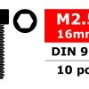 Team Corally Steel Screws M2.5 X 16mm Hex Socket Head (10) -Louise RC Shop C 3001 25 16