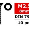 Team Corally Steel Screws M2.5 X 8mm Hex Flat Head (10)