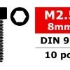 Team Corally Steel Screws M2.5 X 8mm Hex Socket Head (10) -Louise RC Shop C 30031