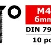 Team Corally Steel Screws M4 X 6mm Hex Flat Head (10)