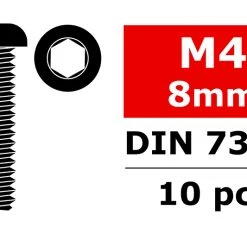 Team Corally Steel Screws M4 X 8mm Hex Button Head (10)
