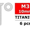 Team Corally Itanium Screws M3 X 10mm - Hex Flat Head - (6) -Louise RC Shop C 3022 30 10