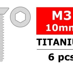 Team Corally Itanium Screws M3 X 10mm - Hex Flat Head - (6)