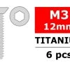 Team Corally Itanium Screws M3 X 12 Mm Hex Flat Head - (6) -Louise RC Shop C 3022 30 12