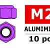 Team Corally Aluminium Nylstop Nut M2 Purple (10) -Louise RC Shop C 31012