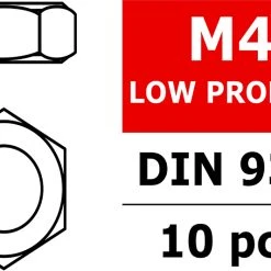 Team Corally Low Profile Nut M4 (10)