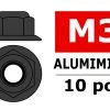Team Corally Aluminium Nylstop Nut M3 Flanged Gun Metal (10) -Louise RC Shop C 31123