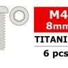 Team Corally Itanium Screws M4 X 8mm Hex Button Head (6)