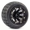 Fastrax 1:16 Eagle Tires - 8-spoke Black Wheel (Revo/Summ/Savage XS) - (2)