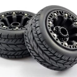 Fastrax 1:16 Eagle Tires - 8-spoke Black Wheel (Revo/Summ/Savage XS) - (2) -Louise RC Shop FAST1301B 3