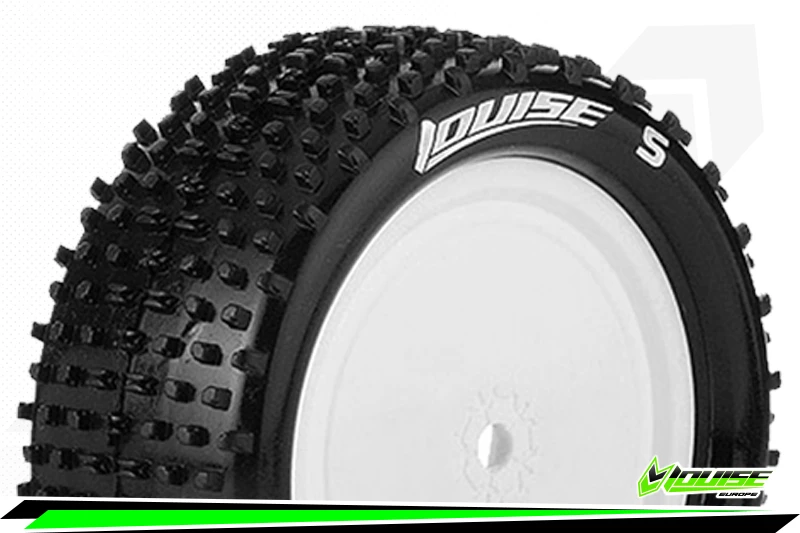 Louise RC - E-Hornet Buggy Tyre With White Rim For 12mm Hex - 4WD Front - Mounted - Soft - (2) 4 Louise RC - E-Hornet Buggy Tyre With White Rim For 12mm Hex - 4WD Front - Mounted - Soft - (2) - Image 2