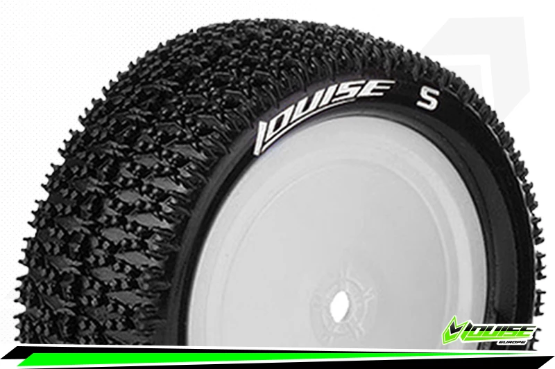 Louise RC - E-Maglev Buggy Tyre With White Rim For 12mm Hex - 4WD Front - Mounted - Soft - (2) 4 Louise RC - E-Maglev Buggy Tyre With White Rim For 12mm Hex - 4WD Front - Mounted - Soft - (2) - Image 2
