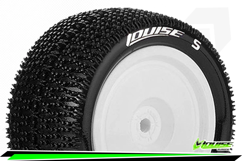 Louise RC - E-Maglev Buggy Tyre With White Rim For 12mm Hex - 4WD Rear - Mounted - Soft - (2) 4 Louise RC - E-Maglev Buggy Tyre With White Rim For 12mm Hex - 4WD Rear - Mounted - Soft - (2) - Image 2