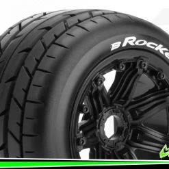Louise RC - B-Rocket 1/5 Buggy Tire On Black Bead-Lock Wheel - Sport - Rear - 24mm Hex - (2) -Louise RC Shop LR T3242B