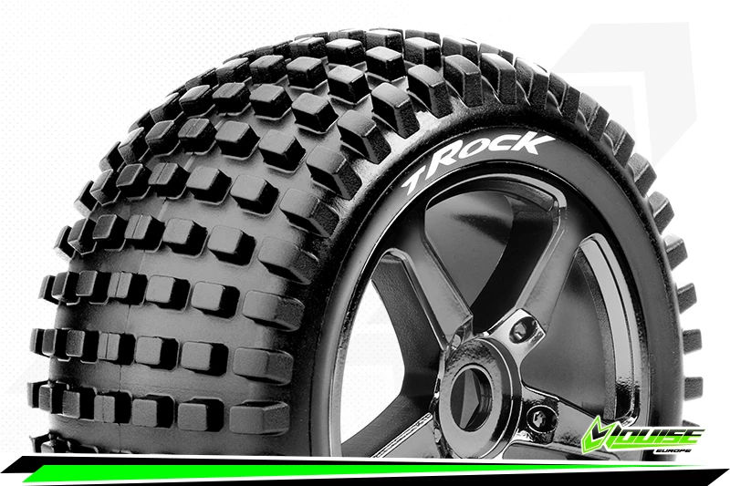 Louise RC - T-Rock 1:8 Truggy Tires - Black-Chrome Spoke Wheels - Soft - Hex 17 - (2) 4 Louise RC - T-Rock 1:8 Truggy Tires - Black-Chrome Spoke Wheels - Soft - Hex 17 - (2) - Image 2