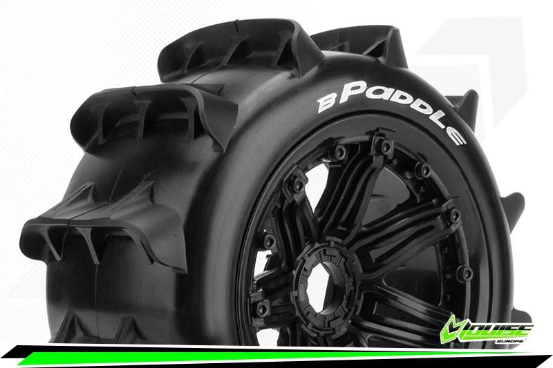 Louise RC - B-Paddle 1/5 Buggy Tire On Black Bead-Lock Wheel - Sport - Rear - 24mm Hex - (2) 4 Louise RC - B-Paddle 1/5 Buggy Tire On Black Bead-Lock Wheel - Sport - Rear - 24mm Hex - (2) - Image 2