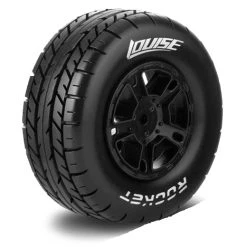 Louise RC SC - Rocket SC Tyre With Black Rim For Traxxas Front(Mounted) - Soft - (2)