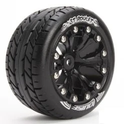 Louise RC 1:10 ST-Rocket 2.8 Inch Truck Tire Mounted On Black Rim - 0 Offset (2)