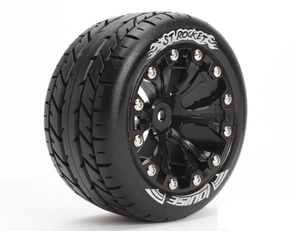 Louise RC 1:10 ST-Rocket 2.8 Inch Truck Tire Mounted On Black Rim - 0 Offset (2) 3 Louise RC 1:10 ST-Rocket 2.8 Inch Truck Tire Mounted On Black Rim - 0 Offset (2)