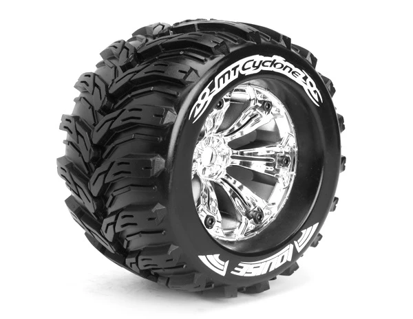 Louise RC 1:8 3.8 Inch Monster Tire MT-Cyclone Mounted On Chrome Wheel - 1:2 Offset - Sport (2) 3 Louise RC 1:8 3.8 Inch Monster Tire MT-Cyclone Mounted On Chrome Wheel - 1:2 Offset - Sport (2)