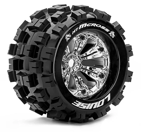 Louise RC Tire & Wheel MT-MCROSS 3,8" Chrome 1/2-offset (2) 3 Louise RC Tire & Wheel MT-MCROSS 3,8" Chrome 1/2-offset (2)
