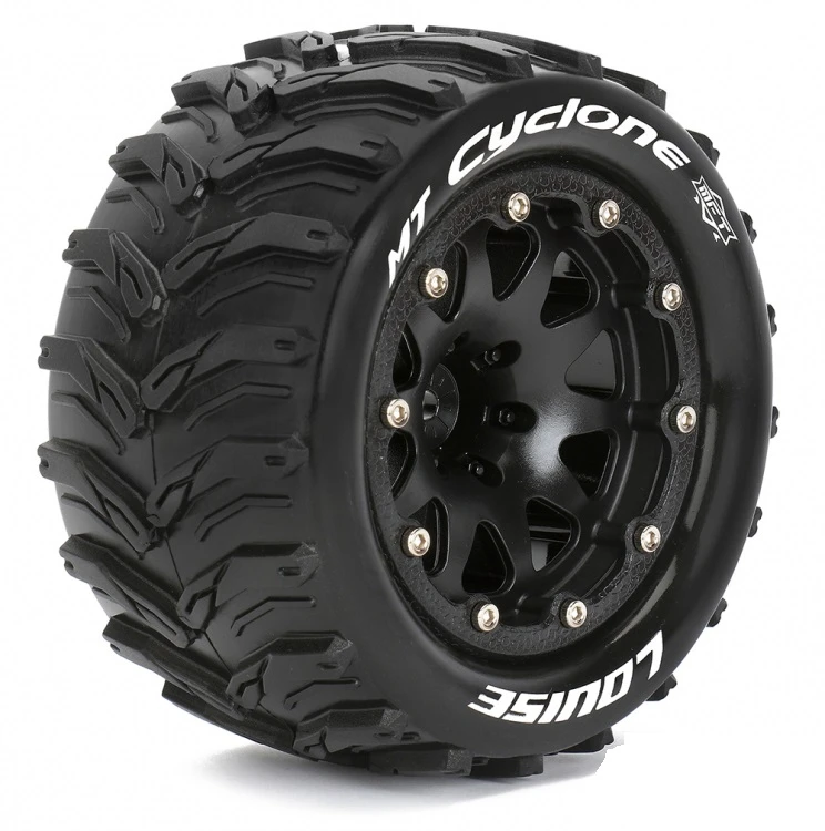 Louise RC MT-Cyclone 3.2" - Black Beadlock - 1/2-Offset - Soft - (2) 3 Louise RC MT-Cyclone 3.2" - Black Beadlock - 1/2-Offset - Soft - (2)