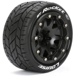 Louise RC ST-Rocket 3.2" - Beadlock Wheel - 1/2 Offset - Soft - (2): Black