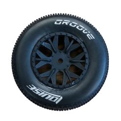 Louise RC - Groove SC Tyre With Black Rim For Asso SC10 4x4 - Mounted - Soft - (2) -Louise RC Shop SBAA Wheel