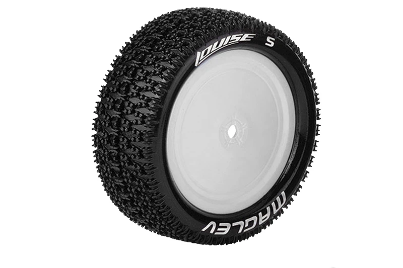 Louise RC - E-Maglev Buggy Tyre With White Rim For 12mm Hex - 4WD Front - Mounted - Soft - (2) 3 Louise RC - E-Maglev Buggy Tyre With White Rim For 12mm Hex - 4WD Front - Mounted - Soft - (2)