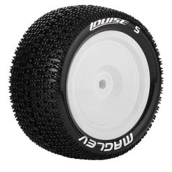 Louise RC - E-Maglev Buggy Tyre With White Rim For 12mm Hex - 4WD Rear - Mounted - Soft - (2)