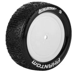 Louise RC - E-Phantom Buggy Tyre With White Rim For 12mm Hex - 4WD Front - Mounted - Soft - (2)