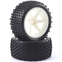 Fastrax 1/10th Mounted Buggy Tyres Lp 'Stub' Rear (Spoked) (2)