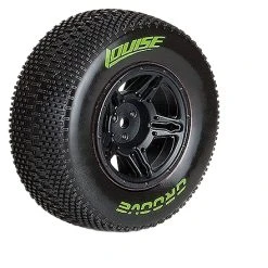 Louise RC SC - Groove SC Tyre With Black Rim For Losi SCTE (Mounted) - Soft - (2)
