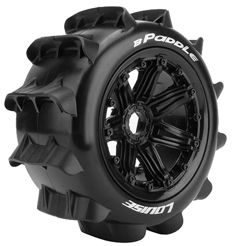 Louise RC - B-Paddle 1/5 Buggy Tire On Black Bead-Lock Wheel - Sport - Rear - 24mm Hex - (2) 3 Louise RC - B-Paddle 1/5 Buggy Tire On Black Bead-Lock Wheel - Sport - Rear - 24mm Hex - (2)