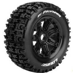 Louise RC - SC-Pioneer 1/5 Buggy Tire On Black Bead-Lock Wheel - Sport - Rear - 24mm Hex - (2)