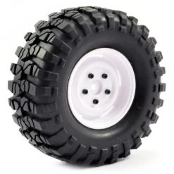 Fastrax 1:10 Crawler Sawblock 1.9 Scale Wheel White Ø108mm Tyre (2)