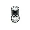 RIDE 1:10 Belted Pre-Glued Tires 24mm - 10 Spoke Silver Wheel (4) -Louise RC Shop ri 26073