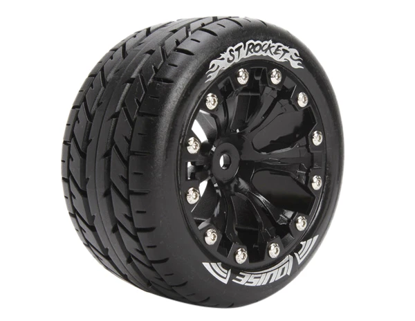 Louise RC 1:10 ST-Rocket 2.8 Inch Truck Tire Mounted On Black Rim - 0 Offset - Soft (2) 3 Louise RC 1:10 ST-Rocket 2.8 Inch Truck Tire Mounted On Black Rim - 0 Offset - Soft (2)